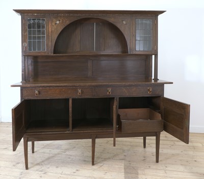 Lot 49 - An Arts and Crafts inlaid oak sideboard