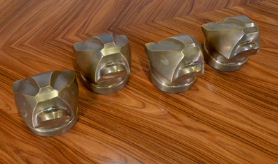 Lot 499 - Four cast bronze terminal 'panther heads'