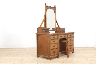 Lot 21 - An Aesthetic walnut inlaid dressing table
