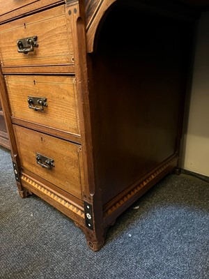 Lot 21 - An Aesthetic walnut inlaid dressing table