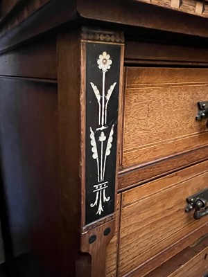 Lot 21 - An Aesthetic walnut inlaid dressing table