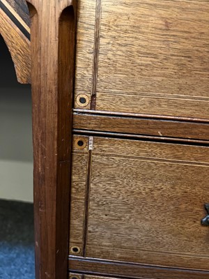 Lot 21 - An Aesthetic walnut inlaid dressing table