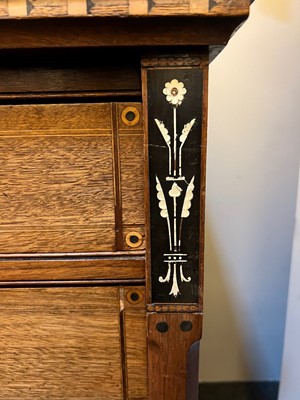 Lot 21 - An Aesthetic walnut inlaid dressing table