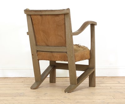 Lot 162 - A limed oak armchair