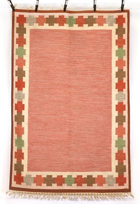 Lot 403 - A Swedish röllakan flat-weave kilim rug