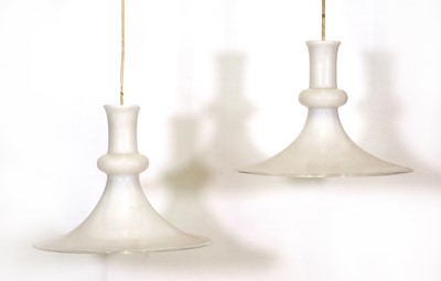 Lot 404 - A pair of Danish cased glass ceiling lights