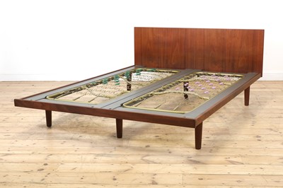 Lot 416 - A Danish teak double bed