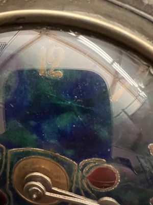 Lot 26 - A Liberty & Co. Tudric pewter and enamel mantel clock