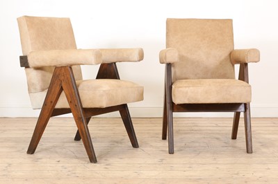 Lot 207 - A pair of teak 'Committee' armchairs