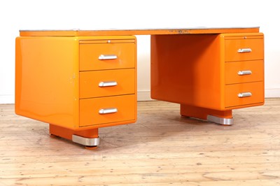 Lot 541 - A painted steel 'President' desk