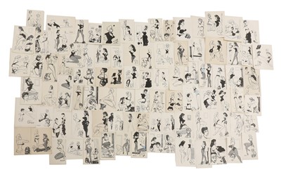 Lot 376 - A collection of ninety-three pen and ink drawings