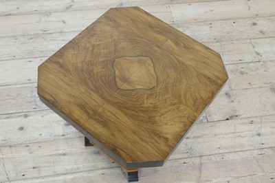 Lot 160 - An Art Deco walnut and ebonised lamp table