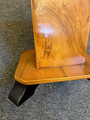 Lot 160 - An Art Deco walnut and ebonised lamp table