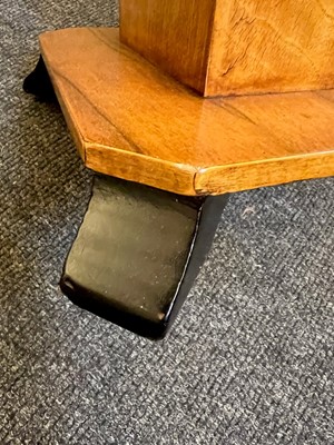 Lot 160 - An Art Deco walnut and ebonised lamp table