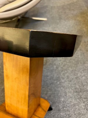 Lot 160 - An Art Deco walnut and ebonised lamp table
