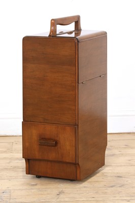Lot 142 - An Art Deco portable walnut drinks cabinet