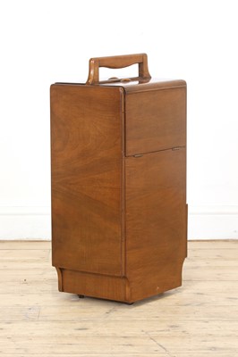 Lot 142 - An Art Deco portable walnut drinks cabinet
