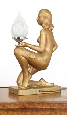 Lot 169 - An Art Deco plaster lamp