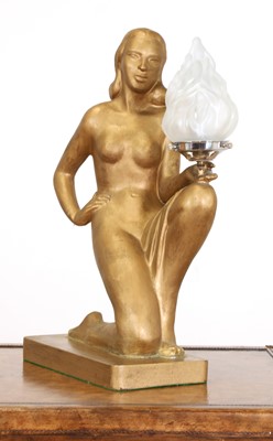 Lot 169 - An Art Deco plaster lamp