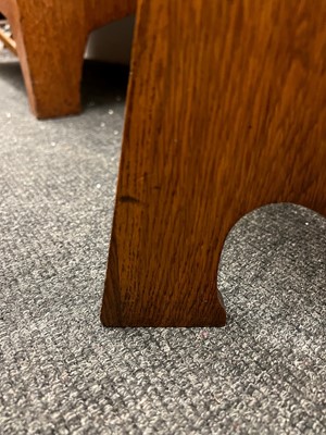 Lot 25 - An oak folio stand, book trough and pipe drawer