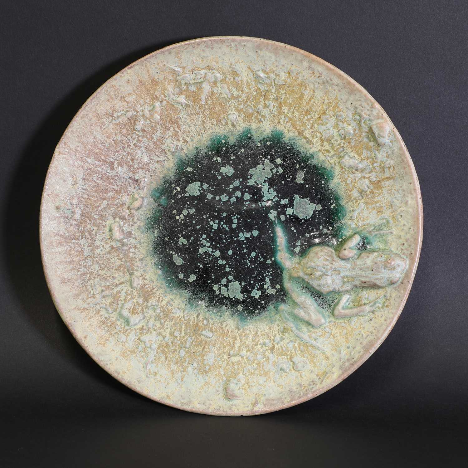 Lot 67 - A French glazed stoneware dish