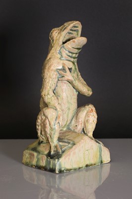 Lot 120 - A glazed stoneware frog figure