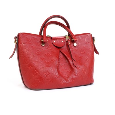 Lot 330 - A Louis Vuitton red Mazarine monogrammed Empreinte leather PM bag