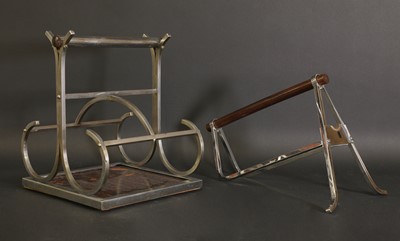 Lot 174 - An Art Deco chrome and wood bottle carrier
