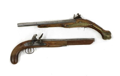 Lot 92 - A Turkish flintlock pistol