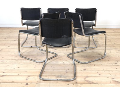 Lot 168 - Six PEL chrome cantilever chairs