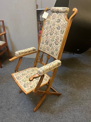 Lot 51 - An Arts and Crafts folding upholstered chair