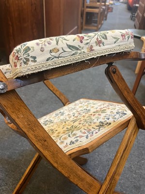 Lot 51 - An Arts and Crafts folding upholstered chair