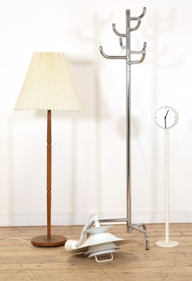 Lot 317 - A Danish oak three-section floor lamp