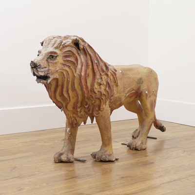 Lot 131 - A papier-mâché model of a lion