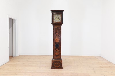 Lot 455 - A William and Mary oyster-veneered olive wood, walnut and marquetry longcase clock