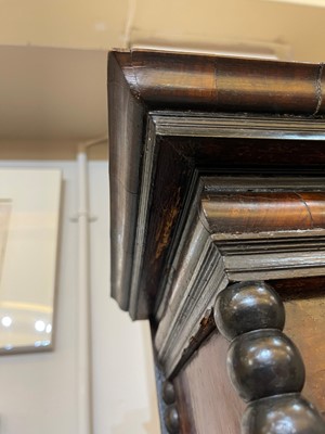 Lot 455 - A William and Mary oyster-veneered olive wood, walnut and marquetry longcase clock
