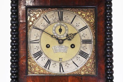 Lot 455 - A William and Mary oyster-veneered olive wood, walnut and marquetry longcase clock