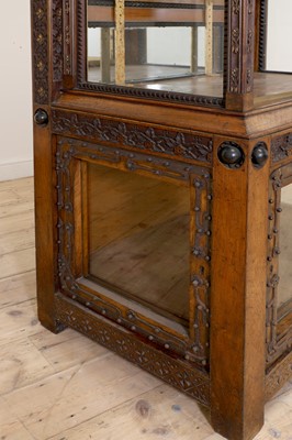 Lot 5 - An Aesthetic Movement walnut vitrine
