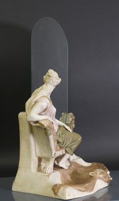 Lot 88 - A Czech Royal Dux figural table mirror