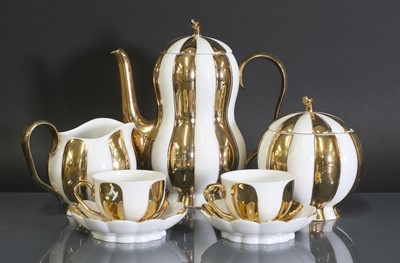 Lot 135 - An Austrian Augarten 'Melon' mocha set