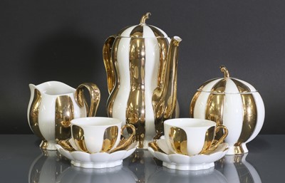 Lot 135 - An Austrian Augarten 'Melon' mocha set