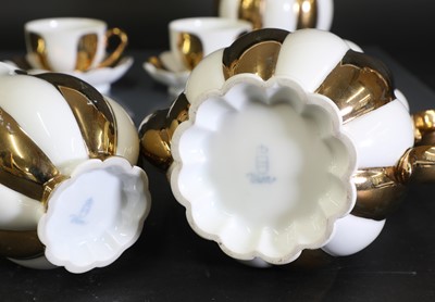 Lot 135 - An Austrian Augarten 'Melon' mocha set