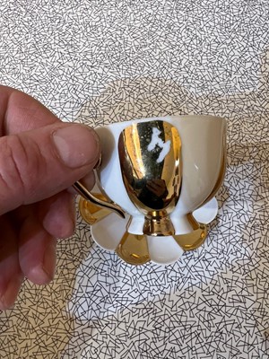 Lot 135 - An Austrian Augarten 'Melon' mocha set