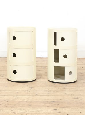 Lot 294 - A pair of three-tier white plastic cabinets