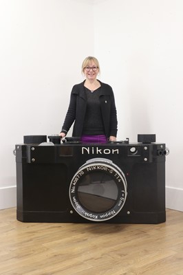 Lot 165 - A wooden dummy model of a 1955 Nikon 'S2 Rangefinder' camera