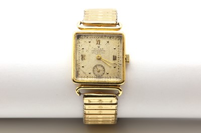 Lot 513 - A gentlemen's 18ct gold Rolex Chronometer KULL - SCHAFLE AARAU mechanical strap watch, c.1940