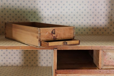 Lot 55 - A painted pine marriage cabinet