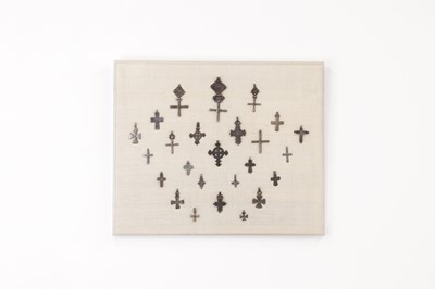 Lot 54 - A framed display of Coptic crosses