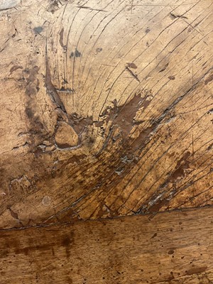 Lot 49 - A walnut and wrought iron table