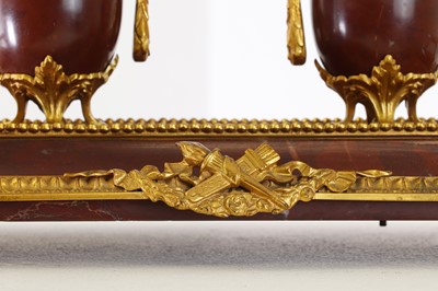 Lot 51 - A rouge griotte marble and ormolu desk stand